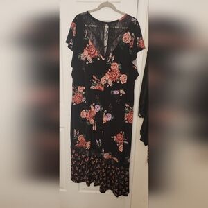 TORRID Floral Black Asymmetrical Dress